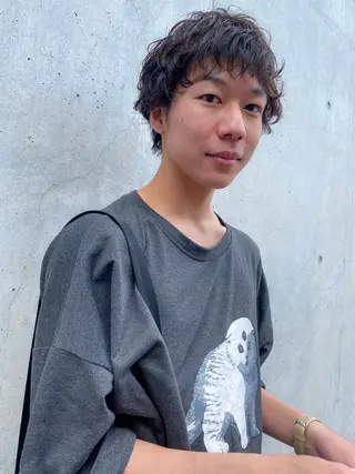 ショート パーマ メンズ ボブ特化美容師/ ボブパーマ/ミツイのヘアスタイル