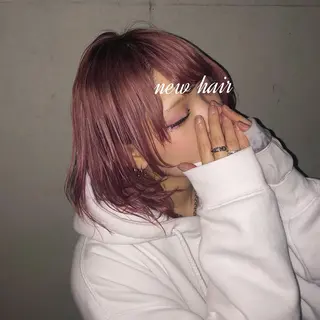 ミディアム カラー ウルフカット ハッシュカット/七海のヘアスタイル