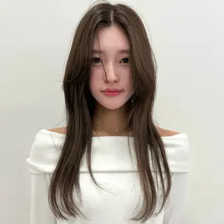 ロング カラー ヘアアレンジ 髪質改善/縮毛矯正/ ブリーチなしカラーのヘアスタイル