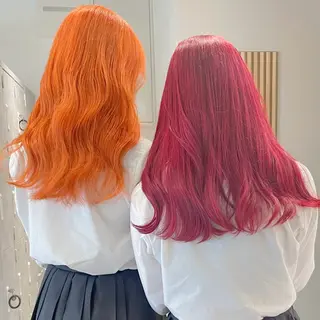 ロング カラー ダブルカラー,透け カラーHINARIのヘアスタイル