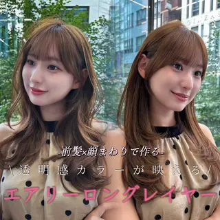 セミロング レイヤー×顔周 り×髪質改善/MIUのヘアスタイル