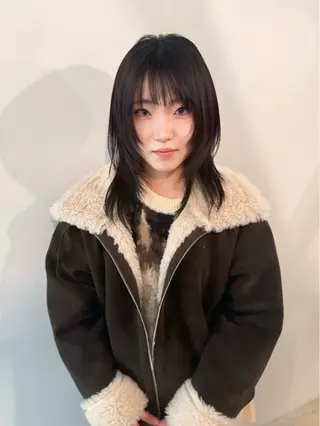 セミロング カラー ウルフ/似合わせ レイヤー/RIHOのヘアスタイル