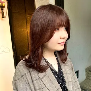 ミディアム カラー ショート/ウルフ ハイトーン/カイセイのヘアスタイル