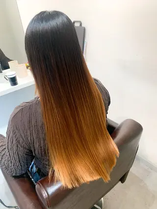 ロング パーマ ブリーチでもできる 縮毛矯正相原慎🌈のヘアスタイル