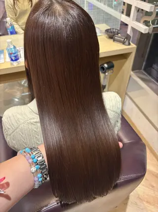 ロング 久光天海/艶カラー /髪質改善ストレートのヘアスタイル