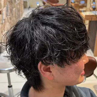 ショート カラー パーマ ヘアアレンジ メンズ 新宿のパーマ職人/ メンズパーマ/石見のヘアスタイル