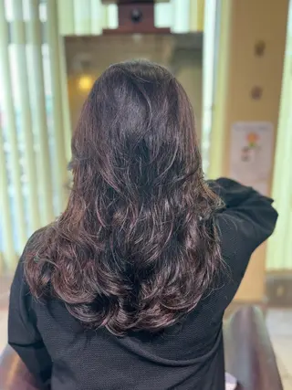 ロング パーマ 渡辺 英男のヘアスタイル