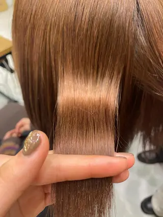 セミロング パーマ ブリーチカラー/ベー ジュ/Hono🦖のヘアスタイル