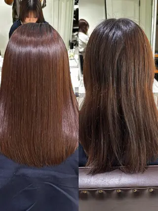 セミロング オリーブ/韓国風 まつパ/himariのヘアスタイル