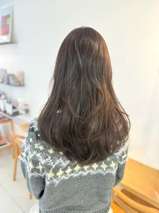 セミロング カラー 安永 涼のヘアスタイル