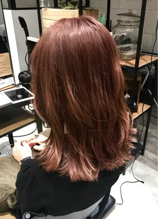 ミディアム カラー ヘアアレンジ 似合わせレイヤー/ 美髪縮毛矯正/ミナエのヘアスタイル