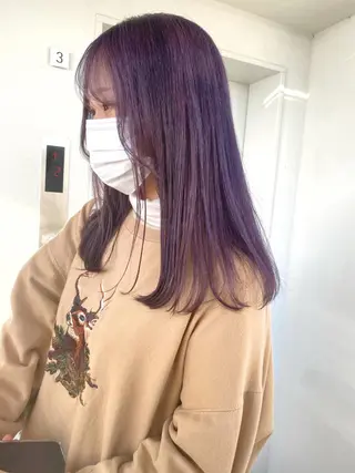 セミロング カラー ヘアアレンジ 🌷FUKA🌷 まろやかハイトーンのヘアスタイル
