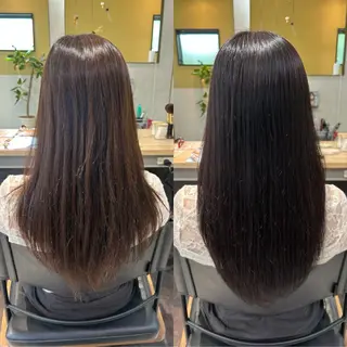 ロング カラー パーマ hub hair レイヤー/透明感のヘアスタイル