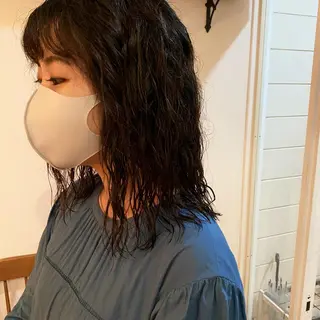 ミディアム パーマ ショート& パーマ　坂本のヘアスタイル