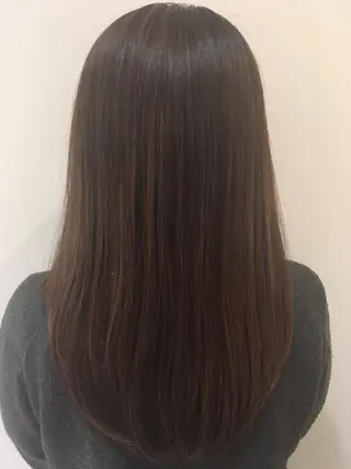 セミロング 傷んだ髪をサラサラに 曲がる縮毛矯正◎高岡のヘアスタイル