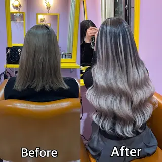 ロング シール+ちび編み込み エクステ梅田🐨のヘアスタイル