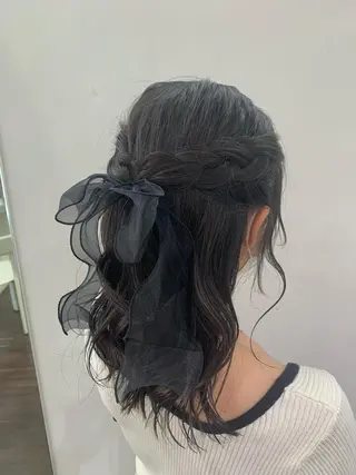 セミロング ヘアアレンジ デジタルパーマ🫧 韓国風ヘア🫧サクラのヘアスタイル