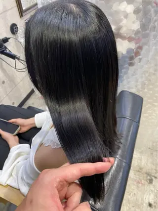 ロング かがみ/メンテナンス カット無料のヘアスタイル