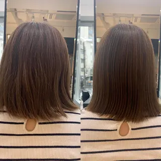 ミディアム カラー パーマ ヘアアレンジ メンズ キッズ ネイル マツエク・マツパ アイブロウ レイヤーカット 🌿透け感カラーのヘアスタイル