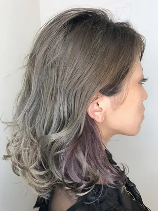 セミロング カラー メンズヘア特化 崎田 成人のヘアスタイル