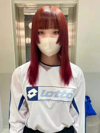 セミロング カラー ヘアアレンジ satsuki 暖色・ブラウンカラーのヘアスタイル