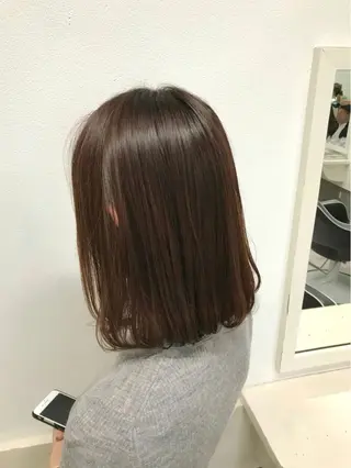 ミディアム カラー パーマ ヒナ/酸性ストレート ・艶カラー🌿のヘアスタイル