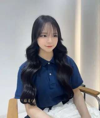 ロング 韓国ヘア/艶髪ロング グレージュ/kanaのヘアスタイル