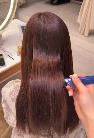 セミロング カラー ハイトーン/韓国ヘア senaのヘアスタイル