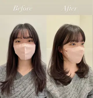 セミロング ❤︎︎韓国ヘア❤︎︎ 𝑺𝒉𝒊𝒉𝒐のヘアスタイル