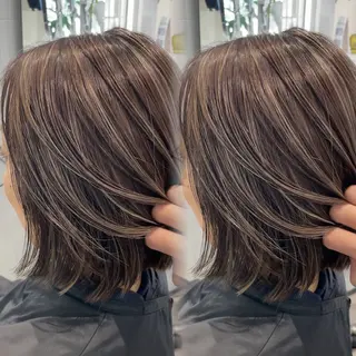 ショート カラー 表参道/ハイライト バレイヤージュのヘアスタイル