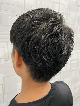 ショート メンズ カットパーマ✂️ 小坂田玲亜のヘアスタイル