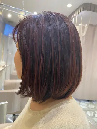 ミディアム カラー 江崎 わか子のヘアスタイル