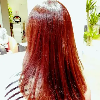 ミディアム セミロング ロング カラー 田中 光のヘアスタイル