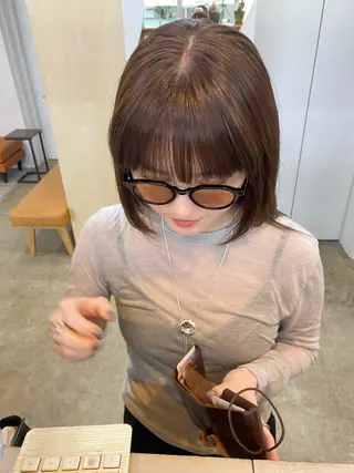 ミディアム カラー シミズ アスカのヘアスタイル