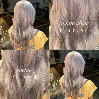 ロング 🎀ハイトーン/ 艶カラー/夕月🎀のヘアスタイル