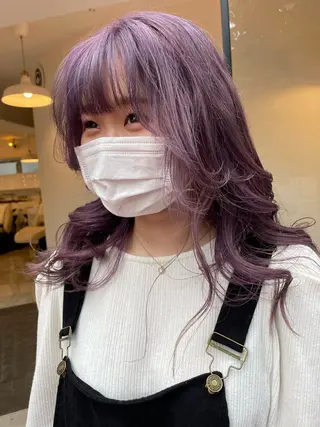 セミロング カラー KOGA／ パーマモデル募集のヘアスタイル