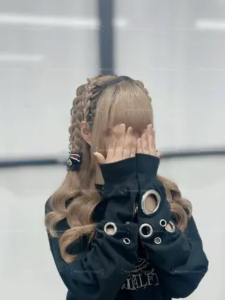 セミロング ヘアアレンジ Hairset minoriのヘアスタイル