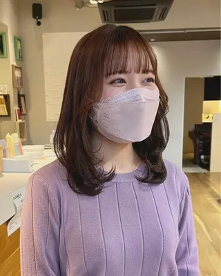 セミロング かわい りほのヘアスタイル