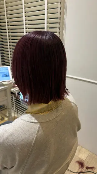 ミディアム カラー 似合わせ 顔周りYUUGAのヘアスタイル