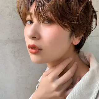 ショート カラー 薬院:今泉/上川美幸 ボブ/顔周りレイヤーのヘアスタイル