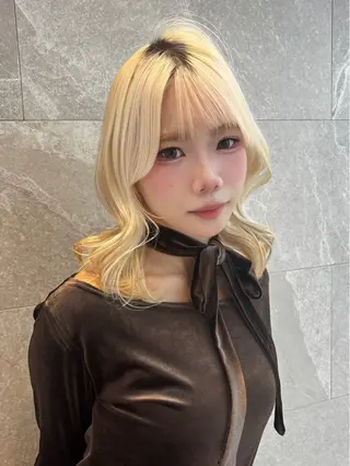 ミディアム カラー パーマ ヘアアレンジ メンズ 🤍韓国風レイヤー/ 艶髪🤍鳥越美羽のヘアスタイル