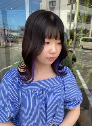ミディアム カラー 似合わせレイヤー/ Wカラー🧸こころのヘアスタイル