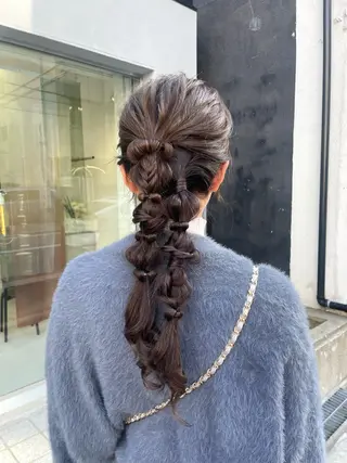 ロング ヘアアレンジ デザインカラー💖/ ヘアセット/manaのヘアスタイル