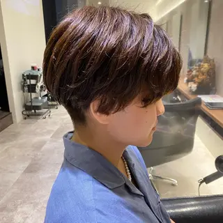 ショート カラー メンズ 上石神井メンズパーマ 飯田徹のヘアスタイル