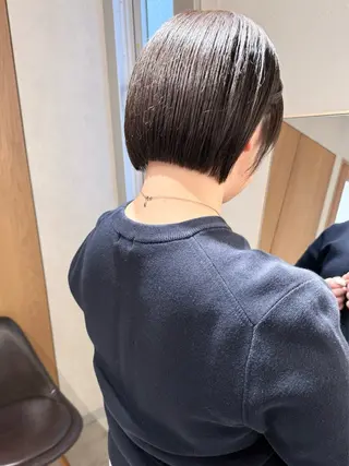 ショート カラー 似合わせボブ×地毛風 縮毛矯正❕ayanaのヘアスタイル