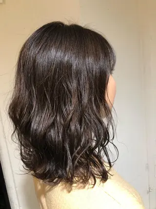 ミディアム カラー ヘアアレンジ メンズ キッズ ネイル マツエク・マツパ 透明感カラー🤎 ゆりのヘアスタイル