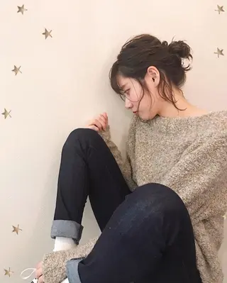 ミディアム ヘアアレンジ 市川 千夏のヘアスタイル