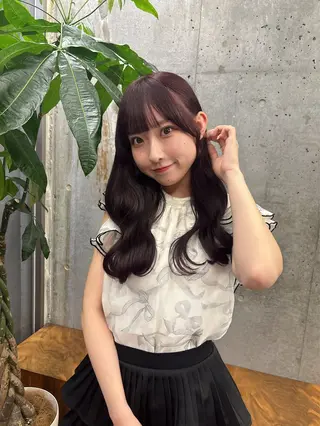 ロング カラー 🌷ラベンダーピンク 顔まわり🌷ねいろのヘアスタイル