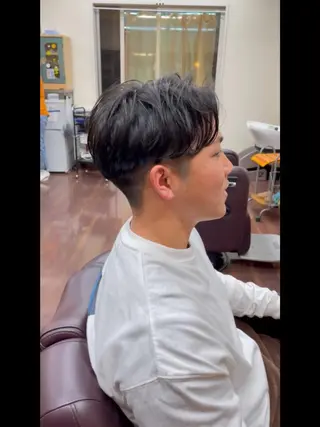 ミディアム パーマ メンズ メンズパーマ 赤司 泰樹のヘアスタイル