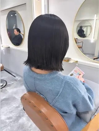 ミディアム カラー 暖色カラー✨️ 門内 梨真のヘアスタイル